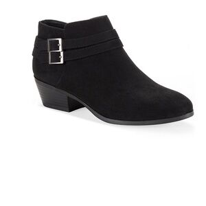 Style & Co. Black Suede Ankle Boot with Double Buckle